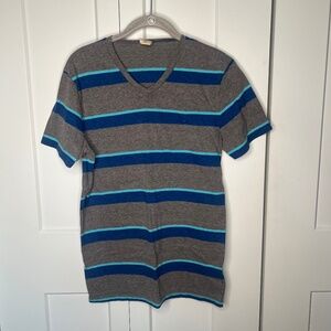 Hollister Striped V Neck Short Sleeve Tee Shirt Men's Size Medium